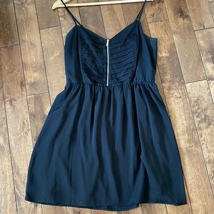 GUESS Black Front Zip Dress